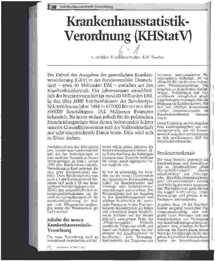 Vorschauseite 1: Krankenhausstatistik-Verordnung (KHStatV)