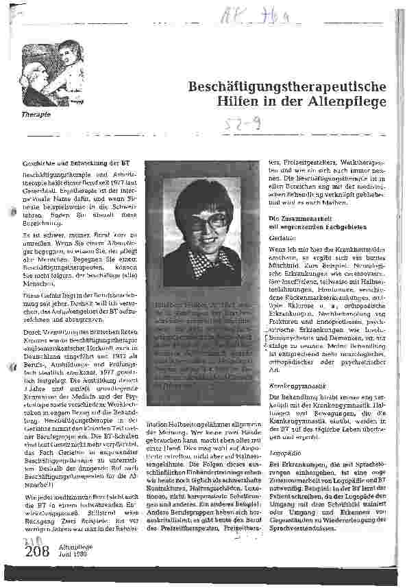 Vorschauseite 1: Beschäftigungstherapeutische Hilfen in der Altenpflege