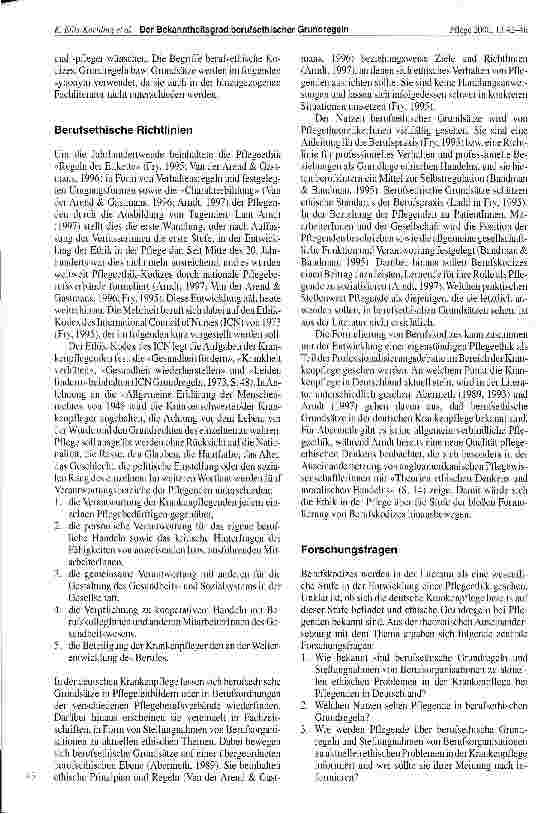 Vorschauseite 2: Der Bekanntheitsgrad berufsethischer Grundregeln innerhalb der Berufsgruppe der Pflegenden