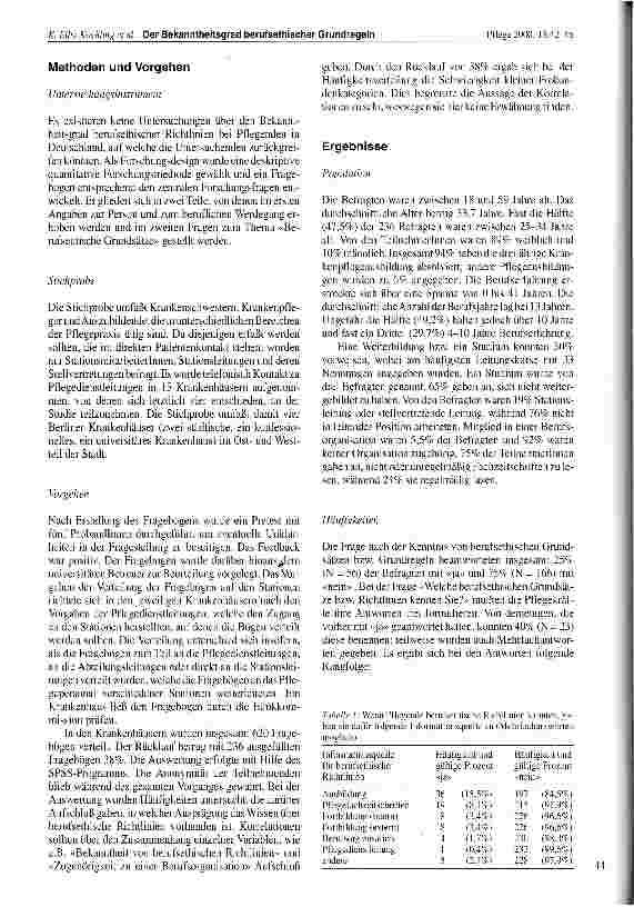 Vorschauseite 3: Der Bekanntheitsgrad berufsethischer Grundregeln innerhalb der Berufsgruppe der Pflegenden