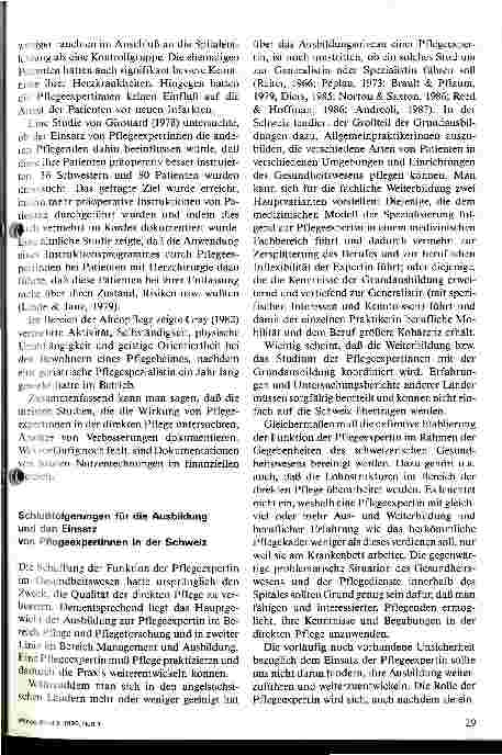Vorschauseite 5: Pflegeexpertinnen in der Schweiz Ein Diskussionsbeitrag