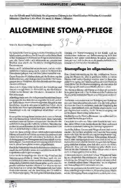 Vorschauseite 1: Allgemeine Stoma-Pflege