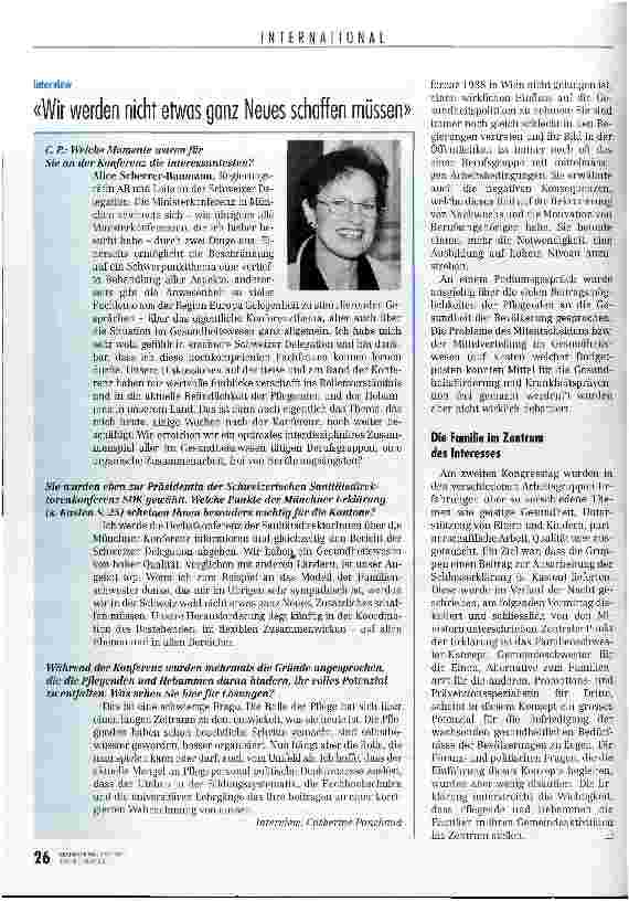 Vorschauseite 3: Mehr als diplomatische Worte WHO-Konferenz Pflegeund Hebammenwesen in München