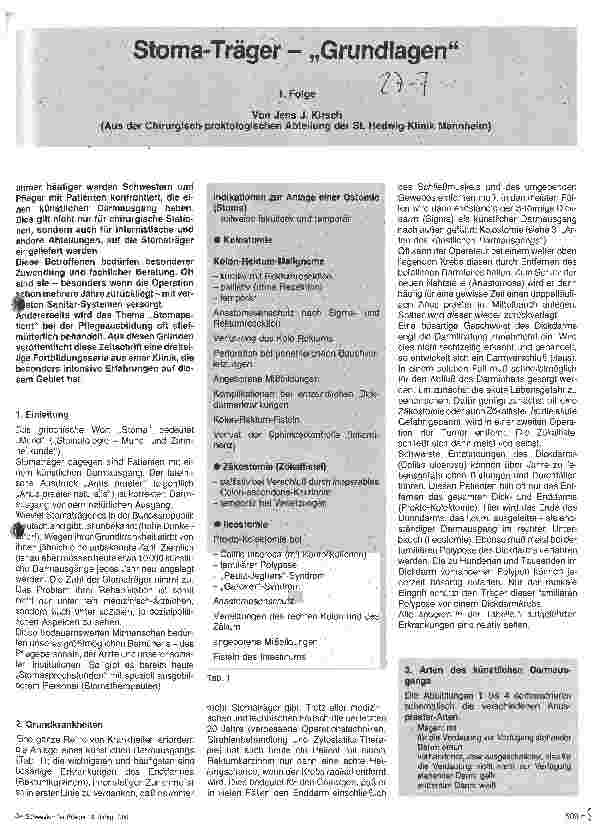 Vorschauseite 1: Stoma-Träger - Grundlagen