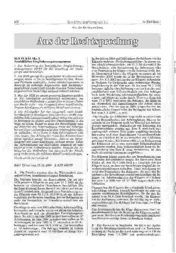 Vorschauseite 1: SGBIX§84 Abs. 2Betriebliches Eingliederungsmanagement
