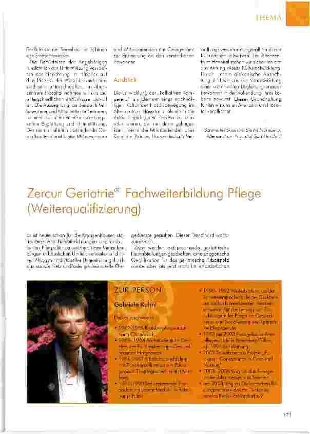 Vorschauseite 3: Palliative Kompetenz als Element einer nachhaltigen Kultur der Hospizbewegung im Altenzentrum Hospital Bad Hersfeld