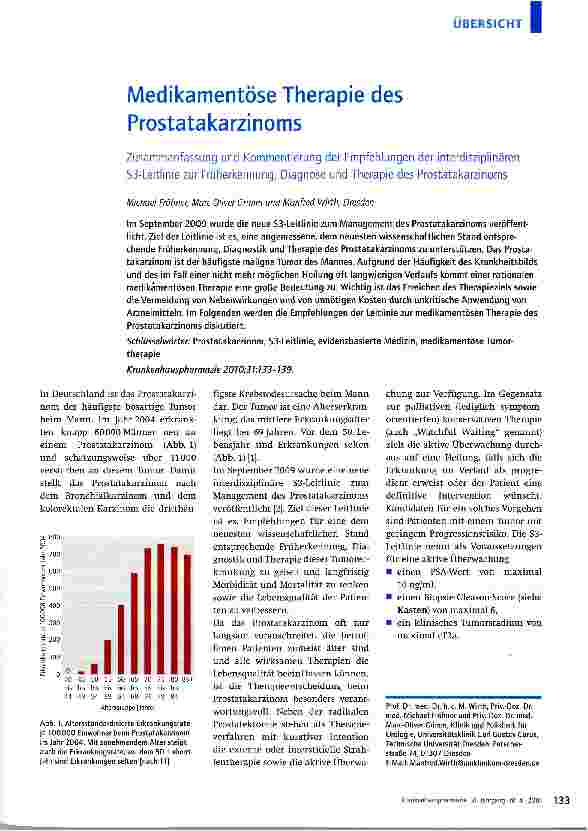 Vorschauseite 1: Medikamentöse Therapie des Prostata karzinoms
