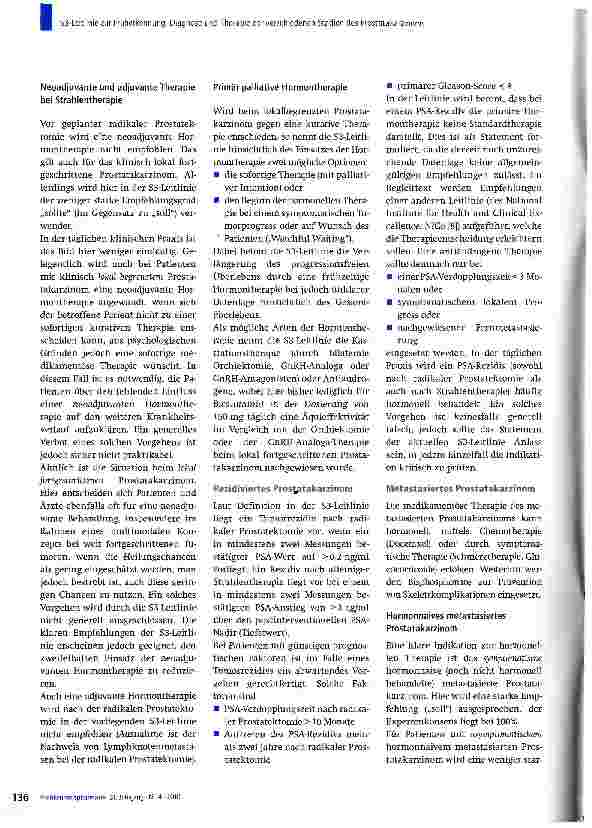 Vorschauseite 4: Medikamentöse Therapie des Prostata karzinoms