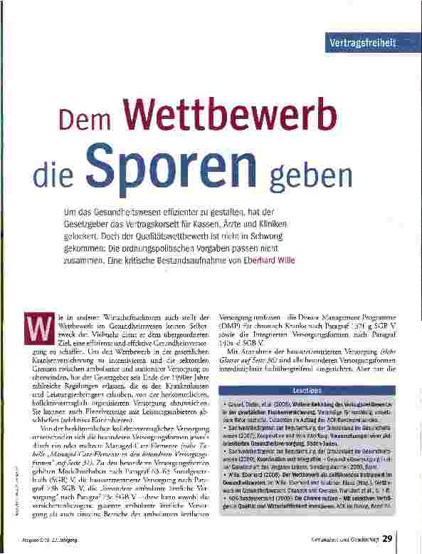 Vorschauseite 1: Dem Wettbewerb die Sporen geben