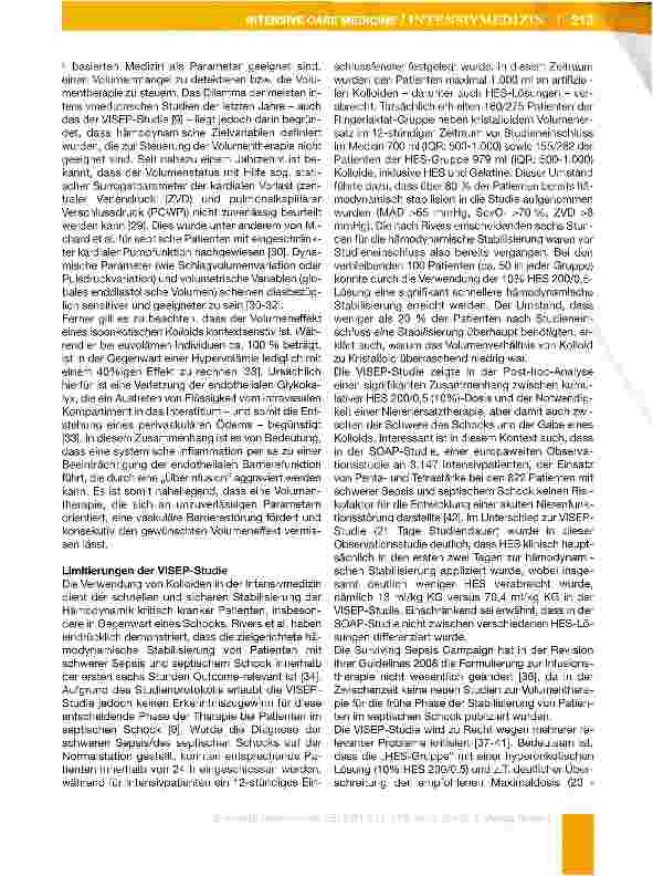Vorschauseite 3: Hydroxyethylstarke in der Intensivmedizin: Status quo und Perspektiven