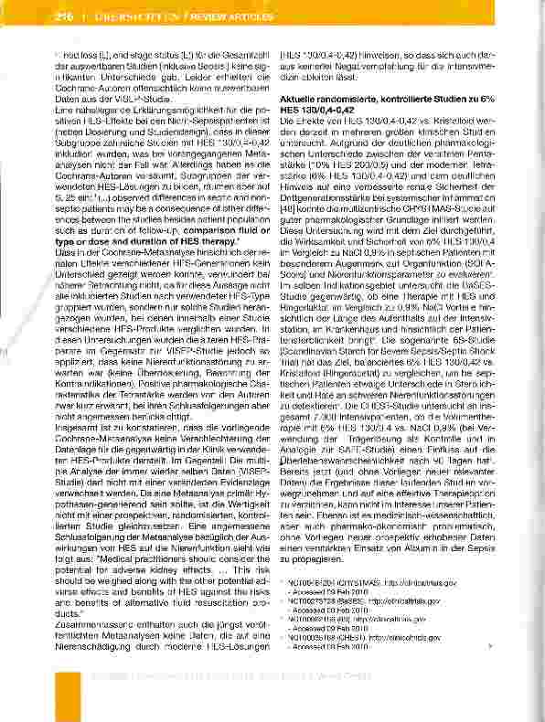 Vorschauseite 5: Hydroxyethylstarke in der Intensivmedizin: Status quo und Perspektiven