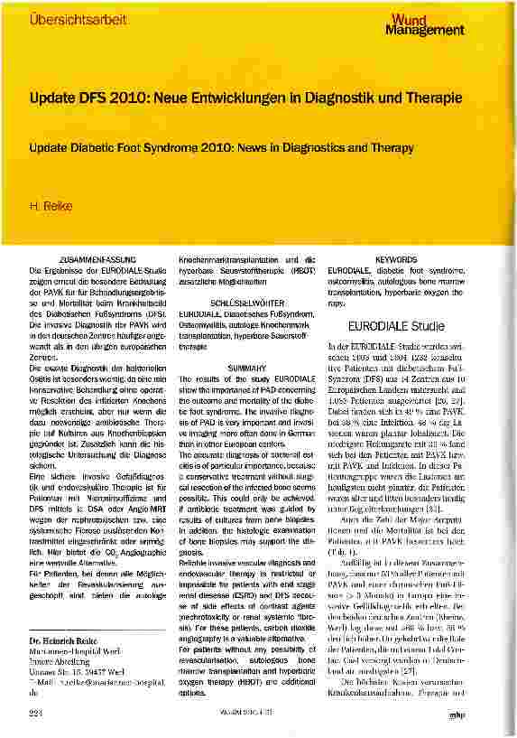 Vorschauseite 1: Update DFS 2010: Neue Entwicklungen in Diagnostik und Therapie