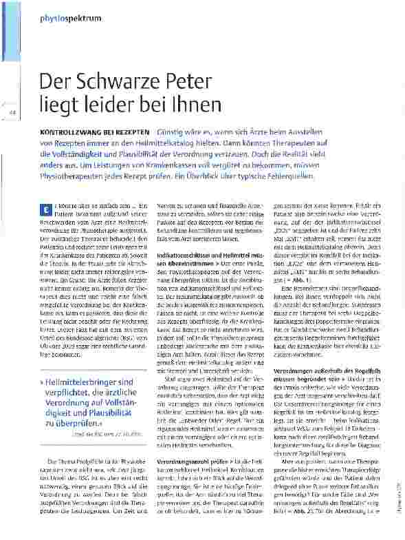 Vorschauseite 1: Der Schwarze Peter liegt leider bei Ihnen