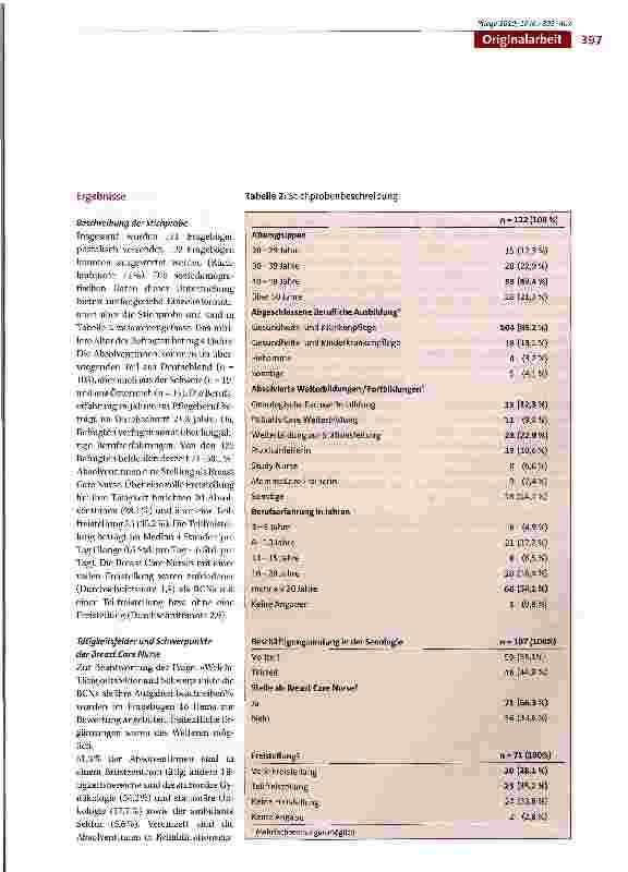 Vorschauseite 5: Breast Care Nurses - Pflegeexpertinnen für Brusterkrankungen Ein Weg zur «Advanced Nursing Practice» in Deutschland?