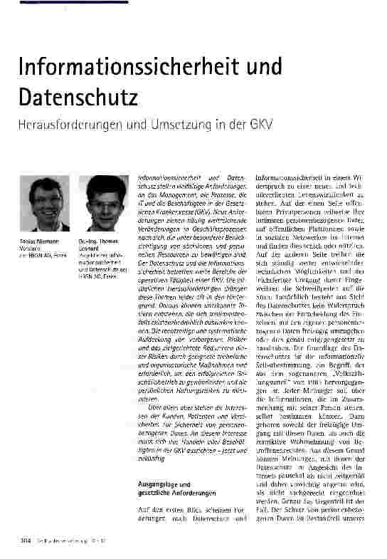 Vorschauseite 1: Informationssicherheit und Datenschutz