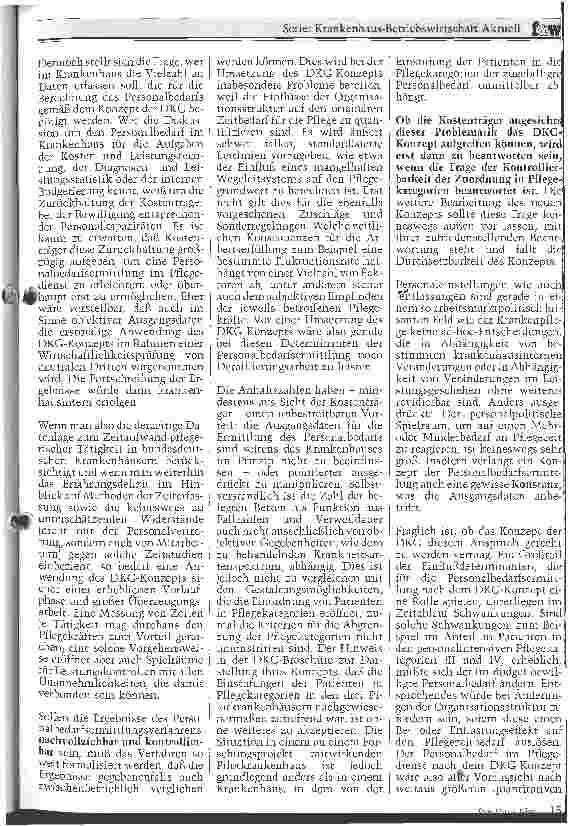 Vorschauseite 4: Auswege aus der Anhaltszahlenmisere? Teil 1: Das analytische Konzept der DKG