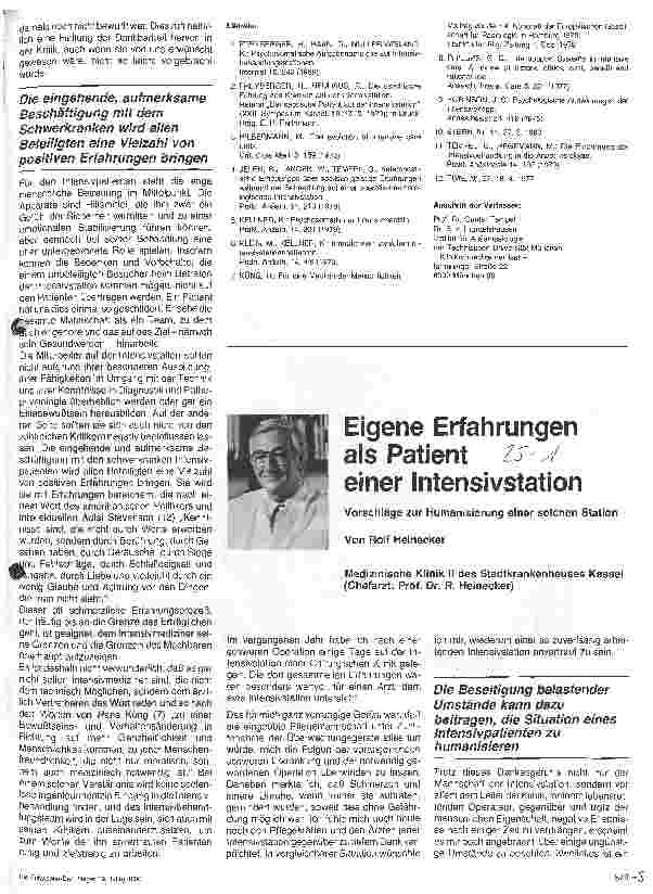 Vorschauseite 4: Was erlebt der Patient auf der Intensivstation? Institut für Anästhesiologie der Technischen Universität München