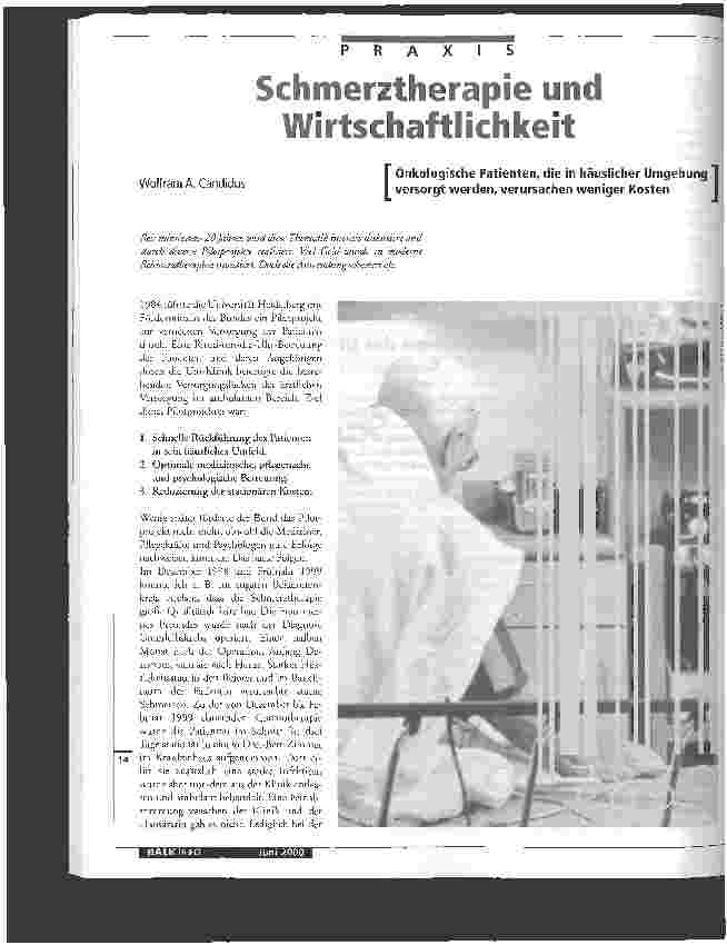 Vorschauseite 1: Schmerztherapie und Wirtschaftlichkeit