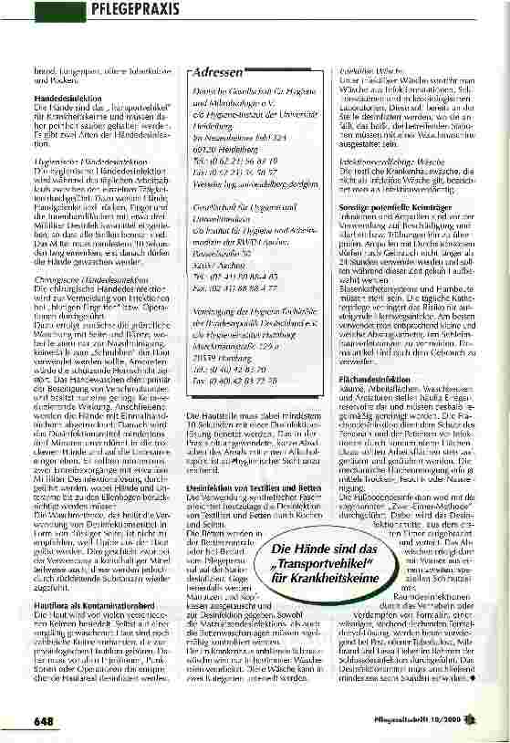 Vorschauseite 4: Nosokomiale Infektionen sind vermeidbar