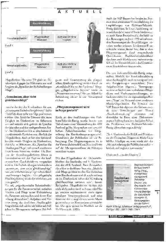 Vorschauseite 2: Kommt der Pflegedirektor im Nebenamt?