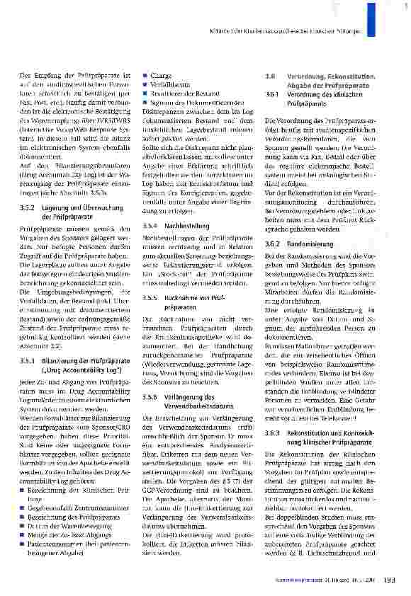 Vorschauseite 5: Mitarbeit der Krankenhausapotheke bei klinischen Prüfungen