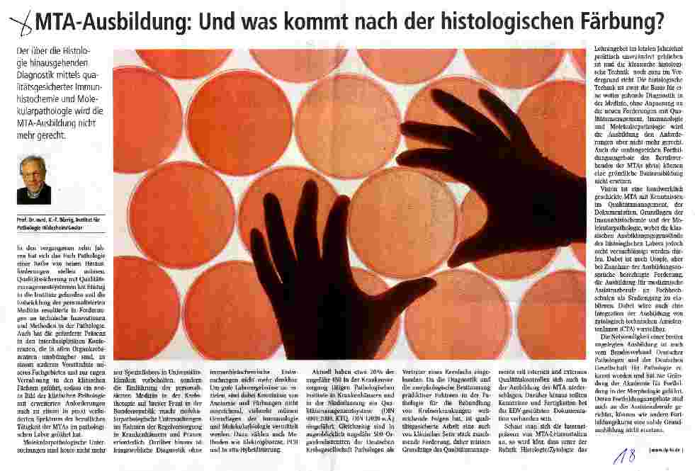 Vorschauseite 1: MTA-Ausbildung: Und was kommt nach der histologischen Färbung?