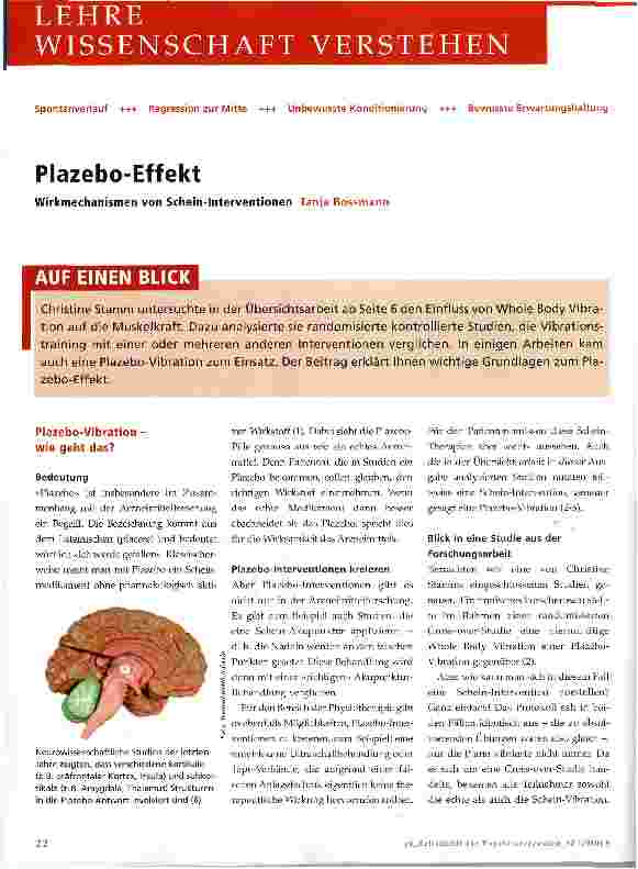 Vorschauseite 1: Plazebo-Effekt