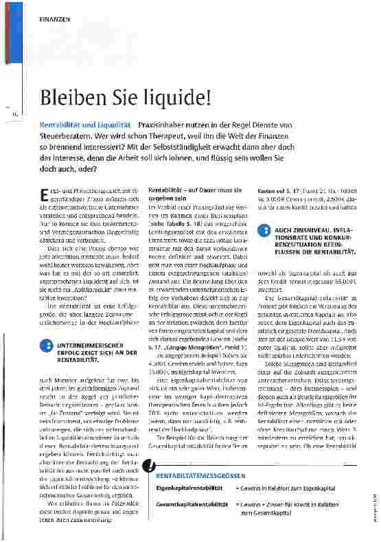 Vorschauseite 1: Bleiben Sie liquide!