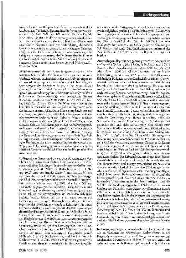 Vorschauseite 4: Eingliederungshilfe für Sehbehinderte; Hilfe für angemessene Schulbildung (Montessorischule); Übernahme der Kosten für Integrationshelfer