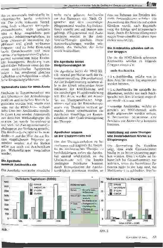 Vorschauseite 2: Der Apotheker auf Station hebt die Qualität der Therapie und senkt die Kosten Ein erfolgreiches Pilotprojekt in der HNO-Klinik der Universität Heidelberg
