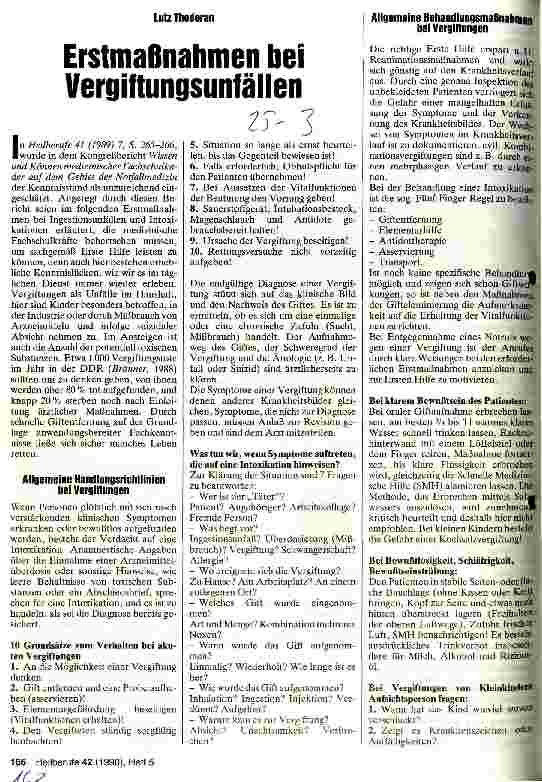 Vorschauseite 1: Erstmaßnahmen bei Vergiftungsunfällen