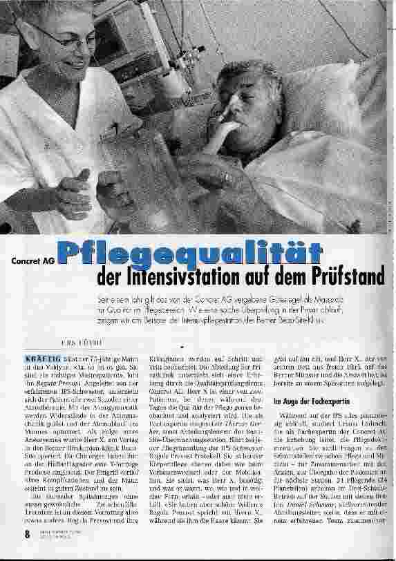 Vorschauseite 1: Pflegequalität der Intensivstation auf dem Prüfstand