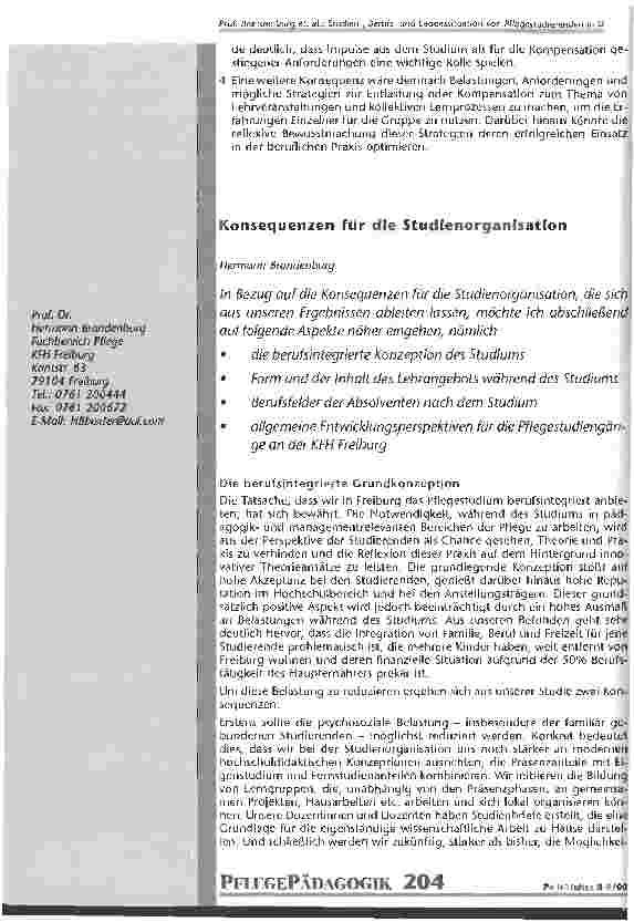 Vorschauseite 1: Konsequenzen für die Studienorganisation