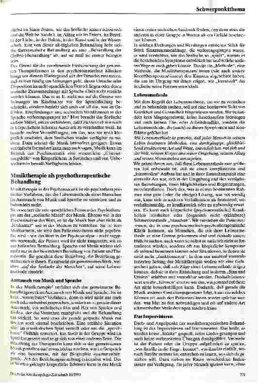 Vorschauseite 2: Musiktherapie in der Psychosomatik