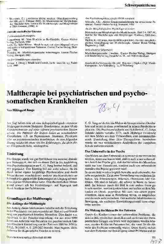 Vorschauseite 4: Musiktherapie in der Psychosomatik