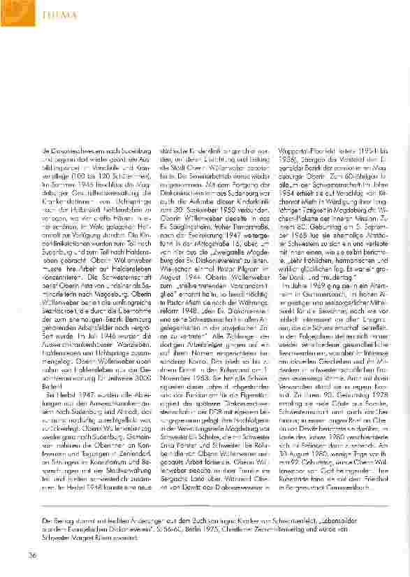 Vorschauseite 3: ERFAHRUNGEN VON SEGEN Lisbeth Wüllenweber - eine herausragende Oberin