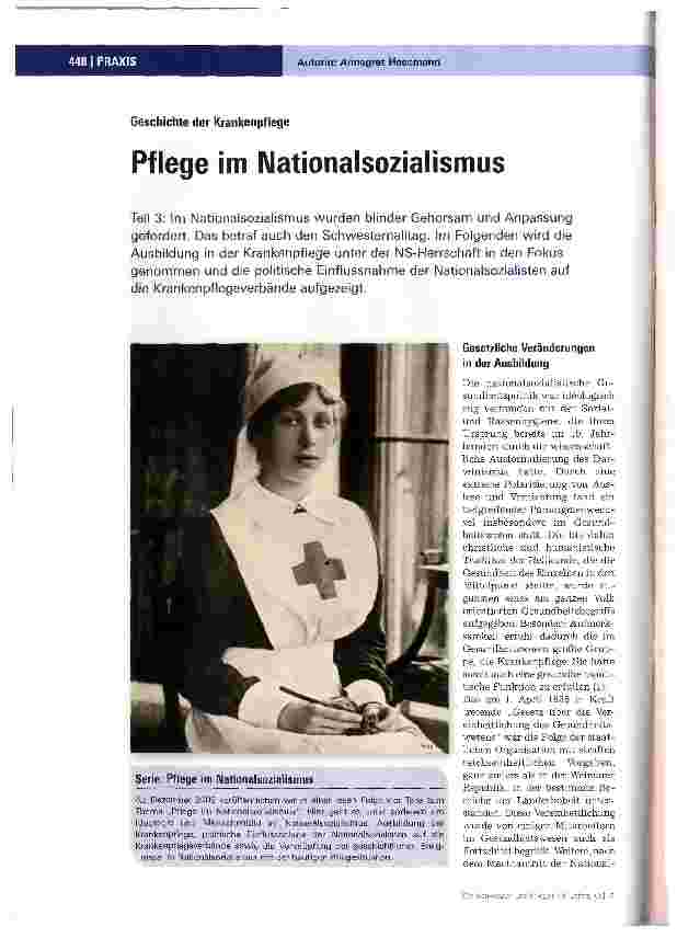 Vorschauseite 1: Pflege im Nationalsozialismus