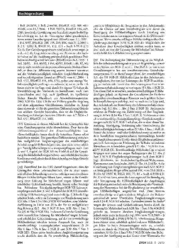Vorschauseite 6: Kein Mehrbedarf wegen Behinderung für erwerbsfähige Hilfebedürftige; atypische Bedarfslage i.S. der Entscheidung des BVerfG; Leistungserbringung für Zeiten vor BVerfG-Entscheidung