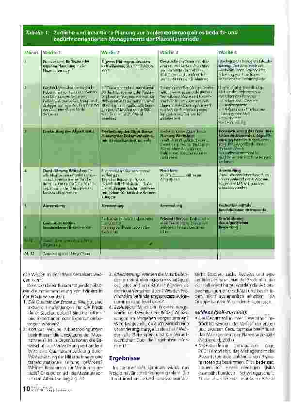 Vorschauseite 2: Klientinnenzentrierte Plazentarperiode