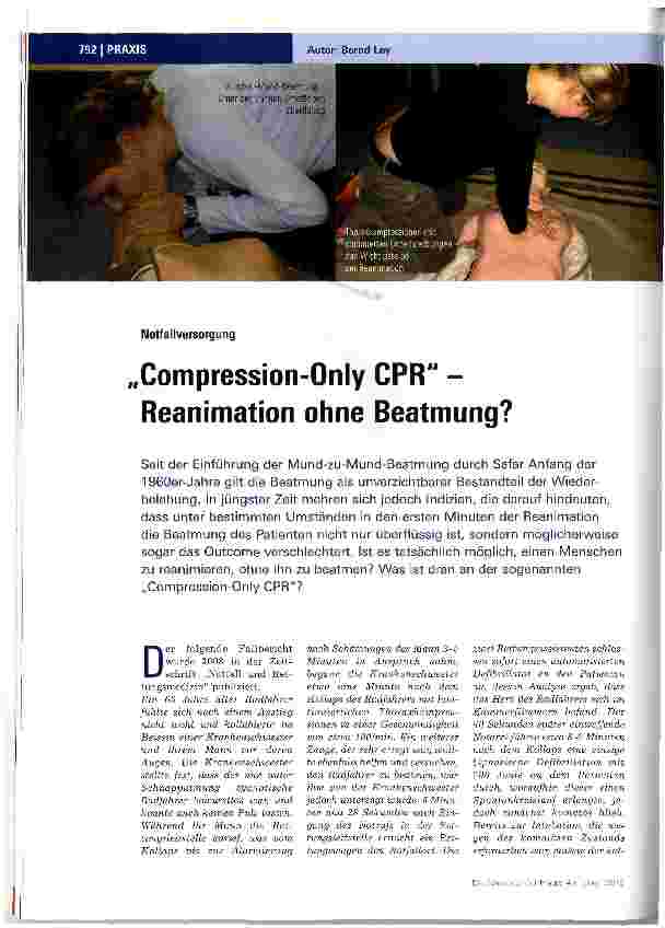 Vorschauseite 1: Compression-Only CPR -Reanimation ohne Beatmung?