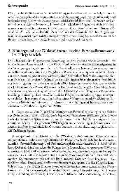 Vorschauseite 3: Pflegepersonalbemessung im Krankenhaus - oder zur Beharrlichkeit der Normativität