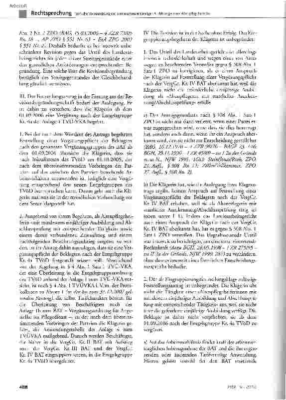 Vorschauseite 5: Tarifliche Voraussetzung der »mindestens einjährigen Ausbildung« einer Altenpflegehelferin erfordert zwingend die Einhaltung dieses Zeitumfangs