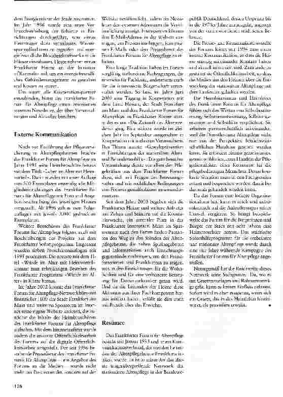 Vorschauseite 3: »Nicht gegeneinander, sondern miteinander arbeiten« Das Frankfurter Forum für Altenpflege ist ein selbständig arbeitendes lokales Pflegenetzwerk von Leitungskräften