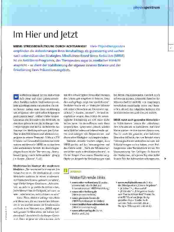 Vorschauseite 1: Im Hier und Jetzt