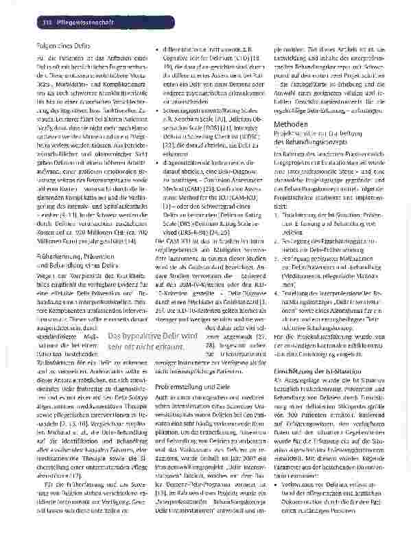Vorschauseite 3: Entwicklung eines interprofessionellen Behandlungskonzepts „Delir für eine medizinische und eine chirurgische Intensivstation