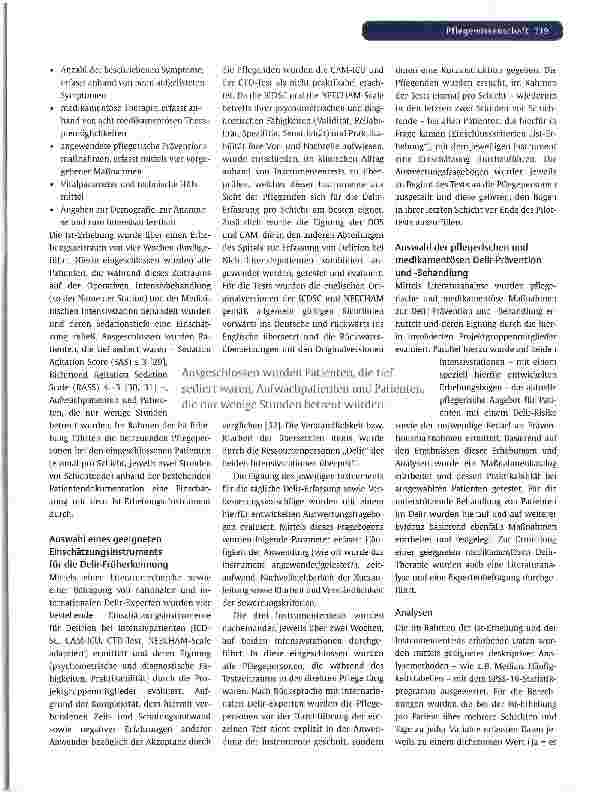 Vorschauseite 4: Entwicklung eines interprofessionellen Behandlungskonzepts „Delir für eine medizinische und eine chirurgische Intensivstation