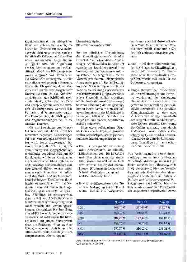 Vorschauseite 2: Zuweisungen aus dem Gesundheitsfonds - was ändert sich im Jahr 2011?