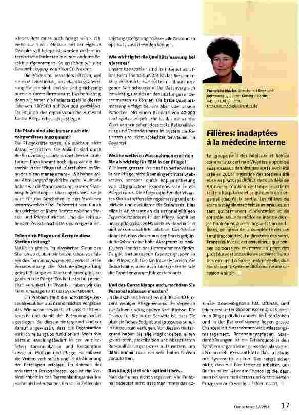 Vorschauseite 2: «Dank Behandlungspfaden machen wir weniger Fehler»