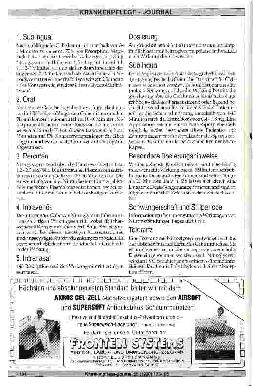 Vorschauseite 2: Pharmakologie - Nitroglycerin