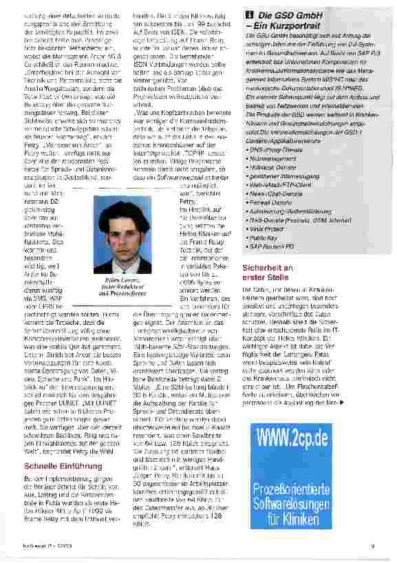 Vorschauseite 2: Die Stärke sind Synergieeffekte Helios Kliniken setzen auf Intranet-Technologie